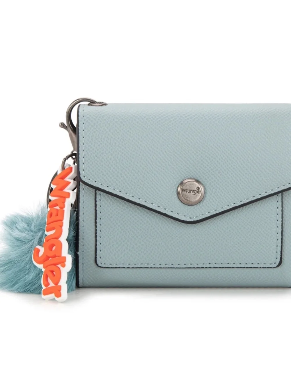 Wrangler Tri-Fold Wallet with Keyring Pom Pom Jean
